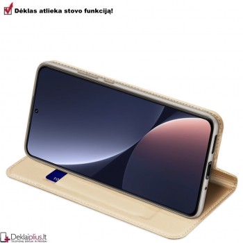 Dux Ducis Skin Pro dirbtinės odos dėklas - auksinės spalvos Xiaomi 13 telefonams Dux Ducis Skin Pro dirbtinės odos dėklas - auksinės spalvos Xiaomi 13 telefonams